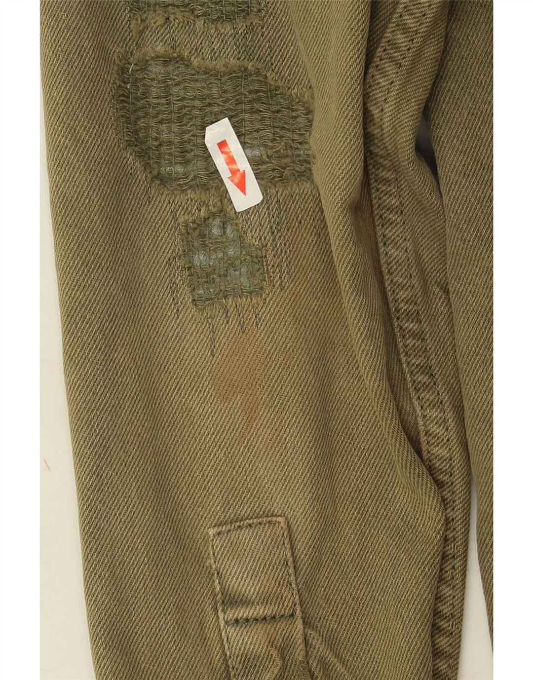 Zara Ανδρικό πουκάμισο τζιν με χαλαρή εφαρμογή, μεσαίο χακί βαμβακερό