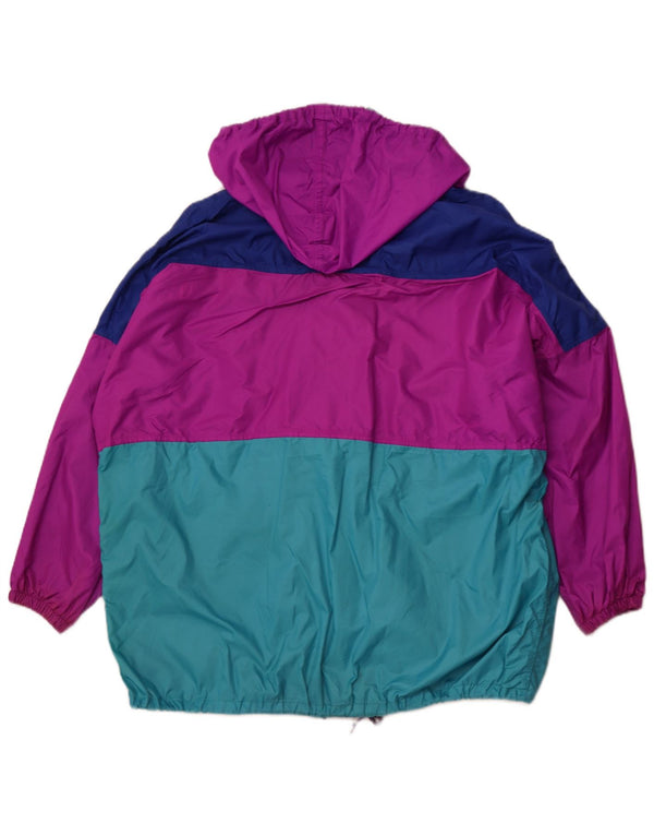 J JEANTEX Γυναικείο μπουφάν βροχής με κουκούλα UK 44/46 2XL Purple Colourblock