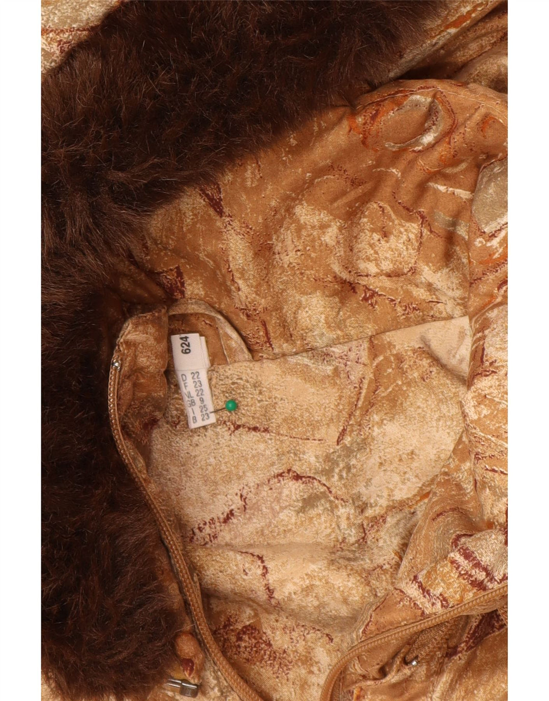 VINTAGE Γυναικείο παλτό αντιανεμικό με κουκούλα Μέγεθος 22 3XL Μπεζ γεωμετρικό