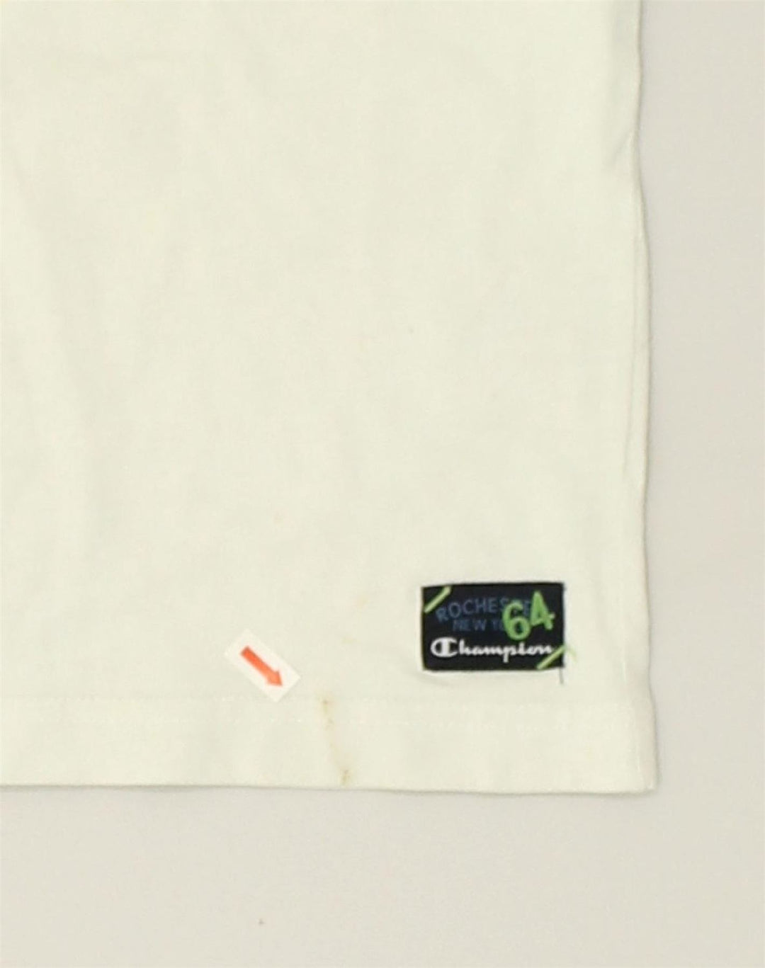 CHAMPION Boys Graphic T-Shirt Top 3-4 Years 2XS Off White Cotton | Vintage Champion | Thrift | Second-Hand Champion | Used Clothing | Messina Hembry 