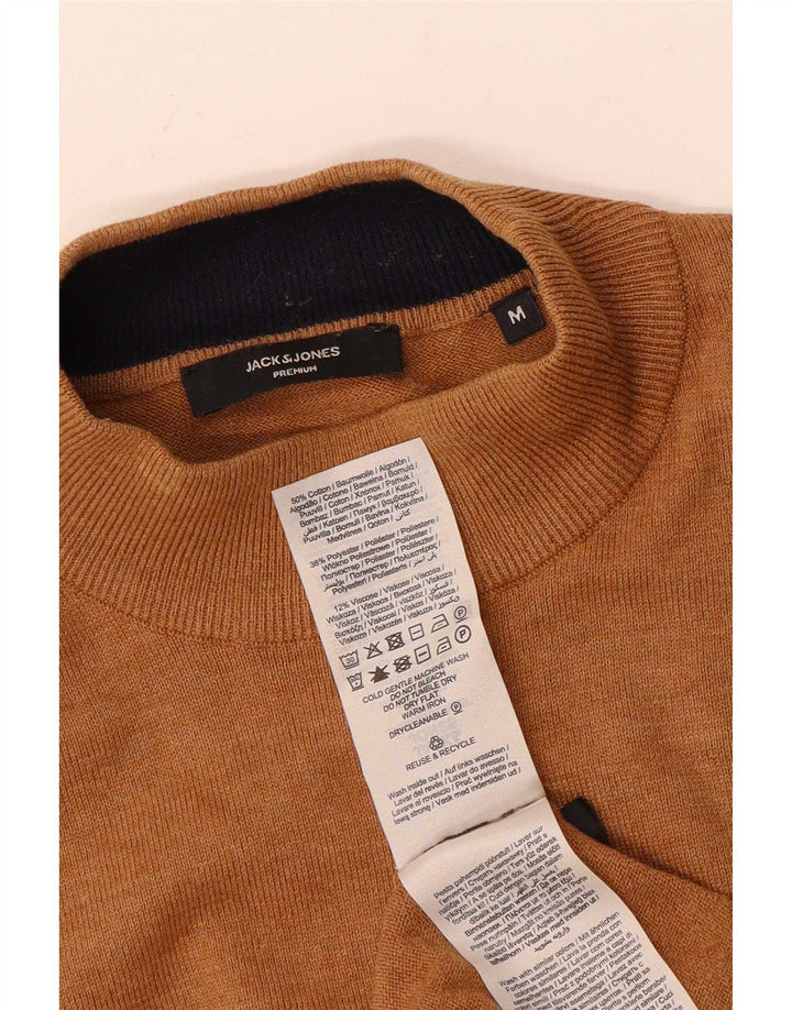 Jack & Jones Ανδρικό πουλόβερ με λαιμό χελώνα, μεσαίο καφέ βαμβακερό