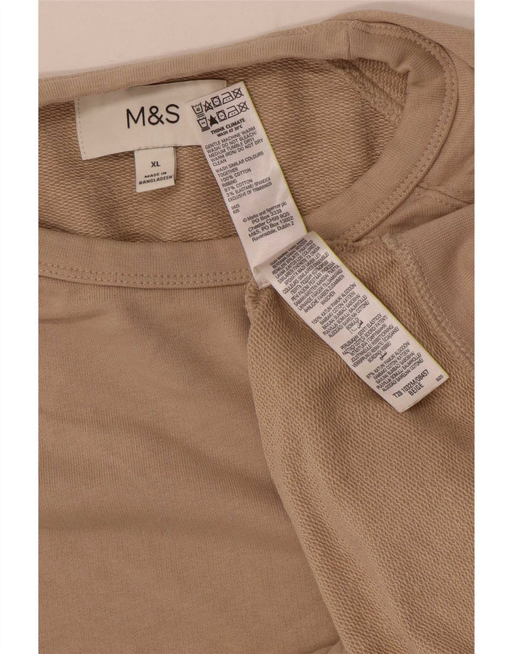 Ανδρική φούτερ Marks & Spencer Jumper XL Beige Cotton