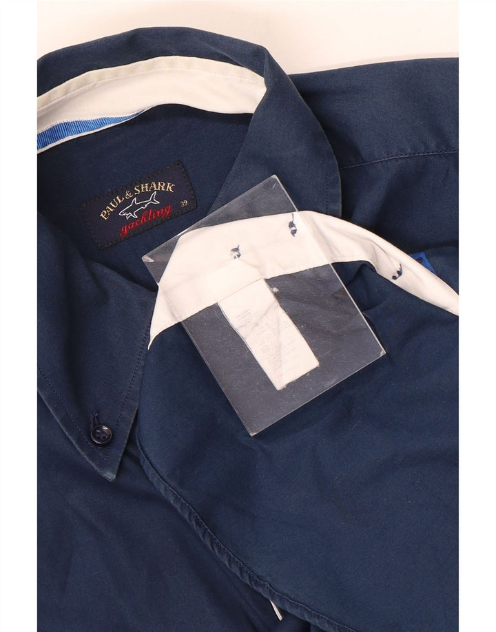 Ανδρικό γραφικό πουκάμισο Paul & Shark, Μέγεθος 39 Medium Navy Blue από βαμβάκι