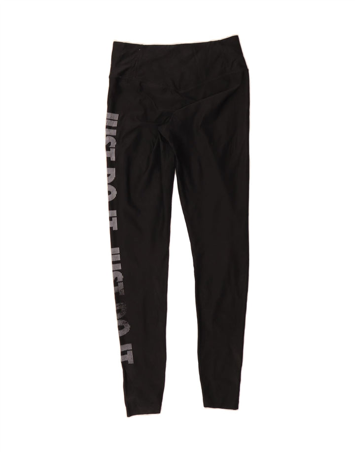 NIKE Womens Dri Fit Graphic Leggings UK 12 Medium  Black Polyester Vintage Nike and Second-Hand Nike from Messina Hembry 