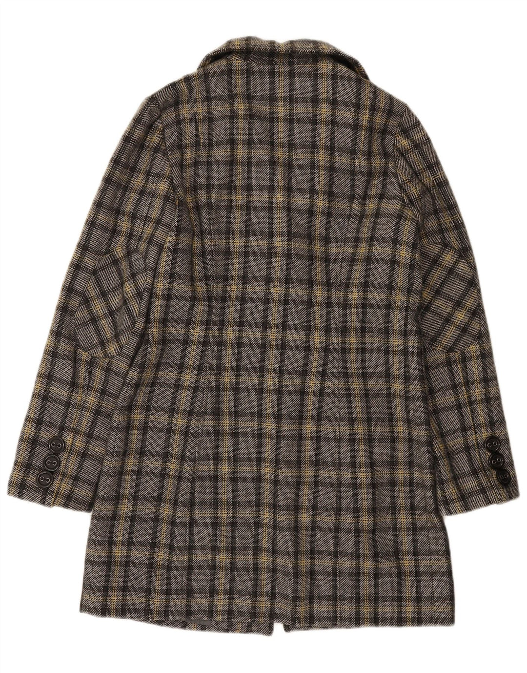 SASHA Womens Overcoat UK 10 Small Grey Check Wool