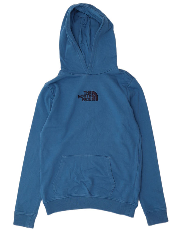 The North Face Boys Hoodie Jumper 14-15 Years XL Blue Cotton