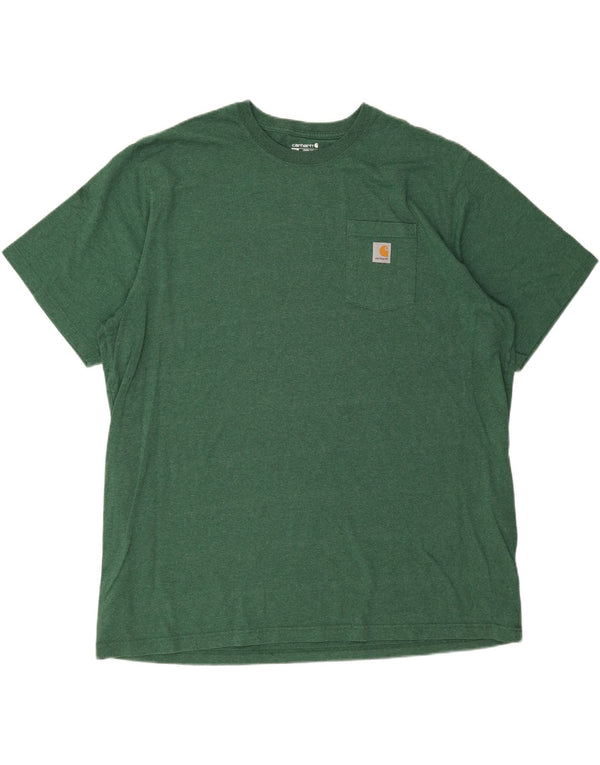 CARHARTT Ανδρικό T-Shirt Loose Fit Top 3XL πράσινο βαμβακερό