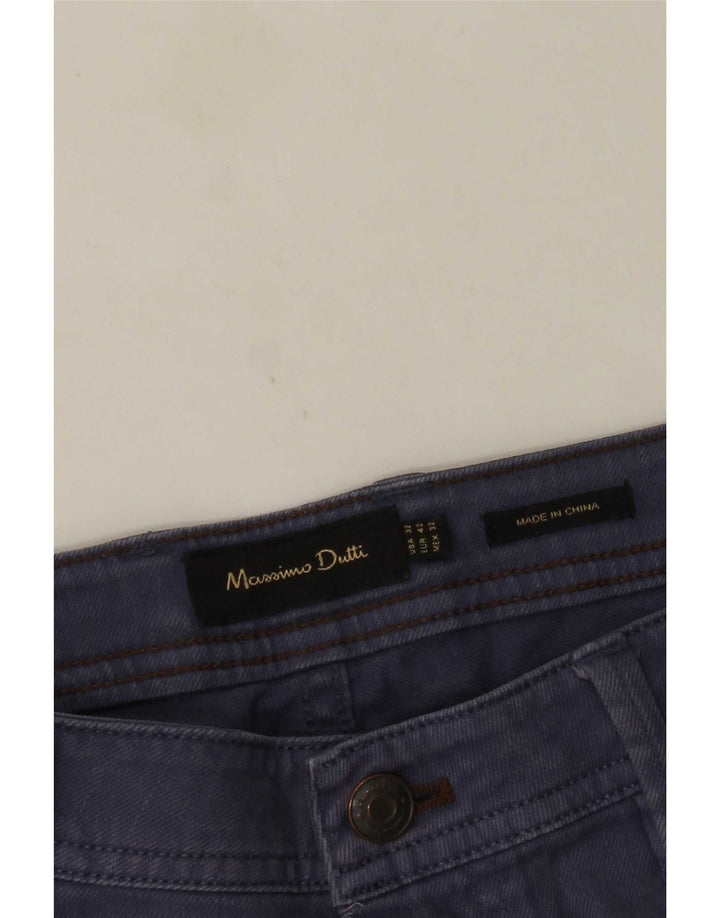Massimo Dutti Ανδρικά ίσια τζιν EU 42 Large W32 L30 Navy Blue
