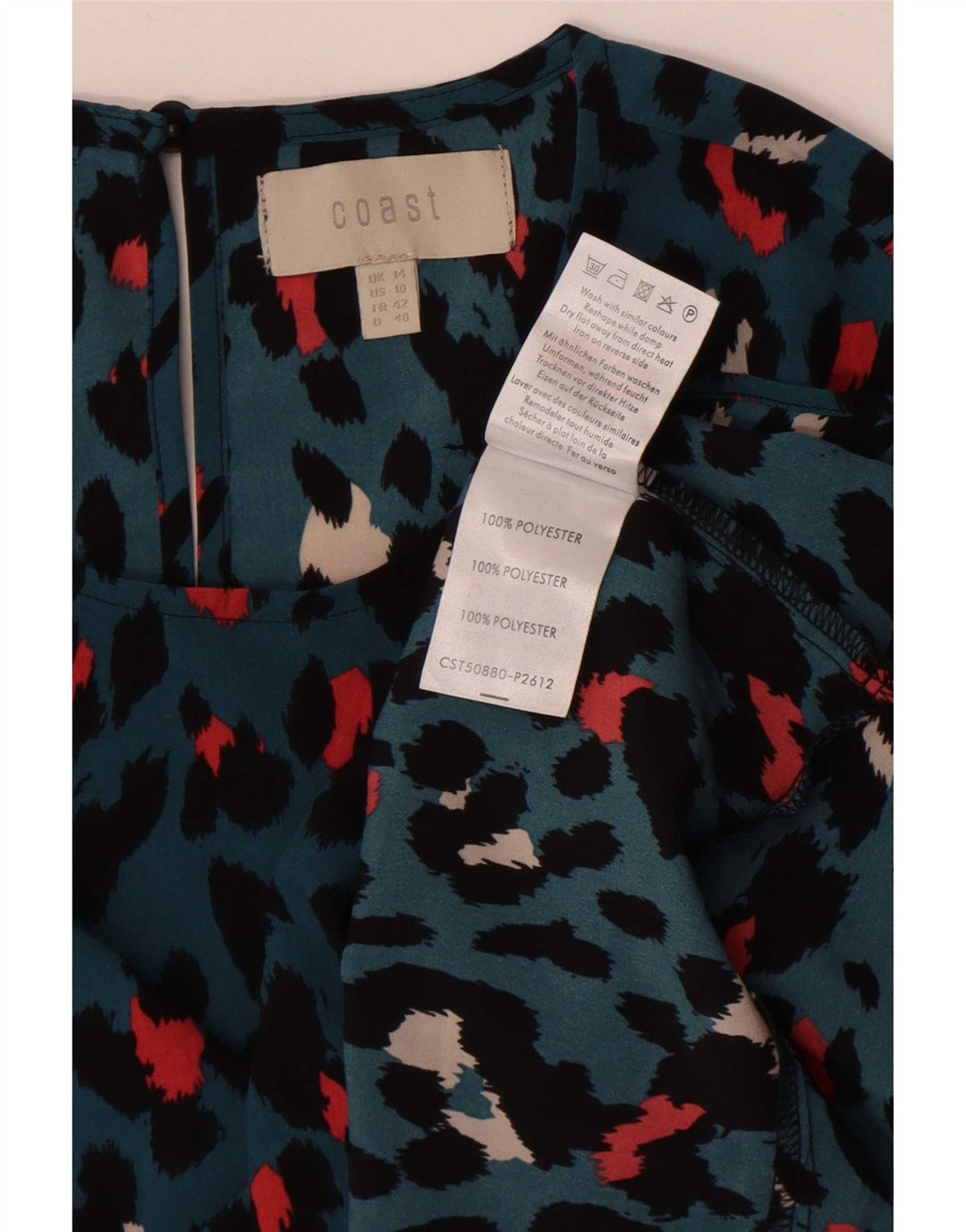 Coast γυναικεία μακρυμάνικη μπλούζα UK 14 Large Blue Flecked Polyester
