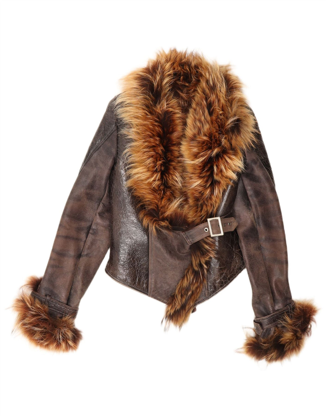 Carmen Γυναικείο Μπουφάν Shearling UK 14 Large Brown Δερμάτινο