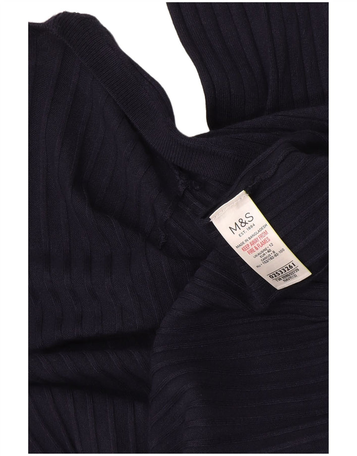 Marks & Spencer Γυναικείο πουλόβερ Longline Cardigan UK 12 Medium Navy Blue