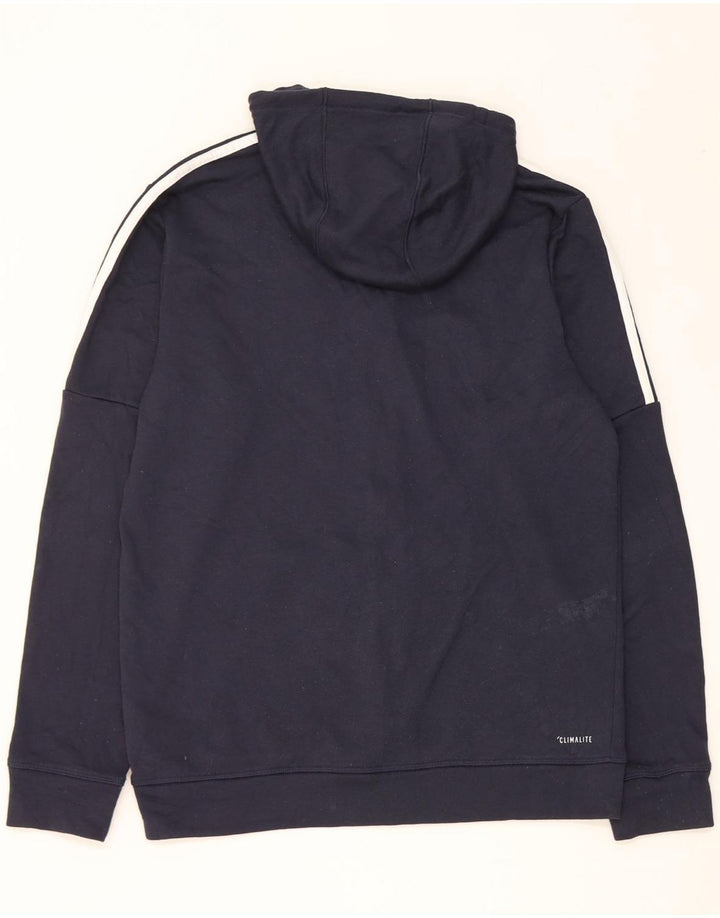Ανδρικό πουλόβερ με κουκούλα με φερμουάρ Adidas Climalite με μεσαίο μπλε ναυτικό πολυεστέρα