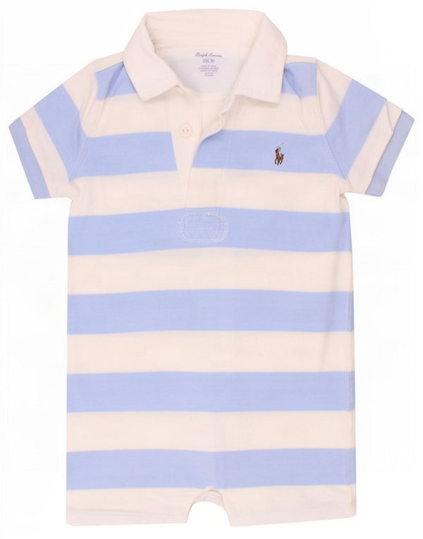 Ralph Lauren Baby Boys Playsuit 12-18 Month Μπλε ριγέ βαμβακερό
