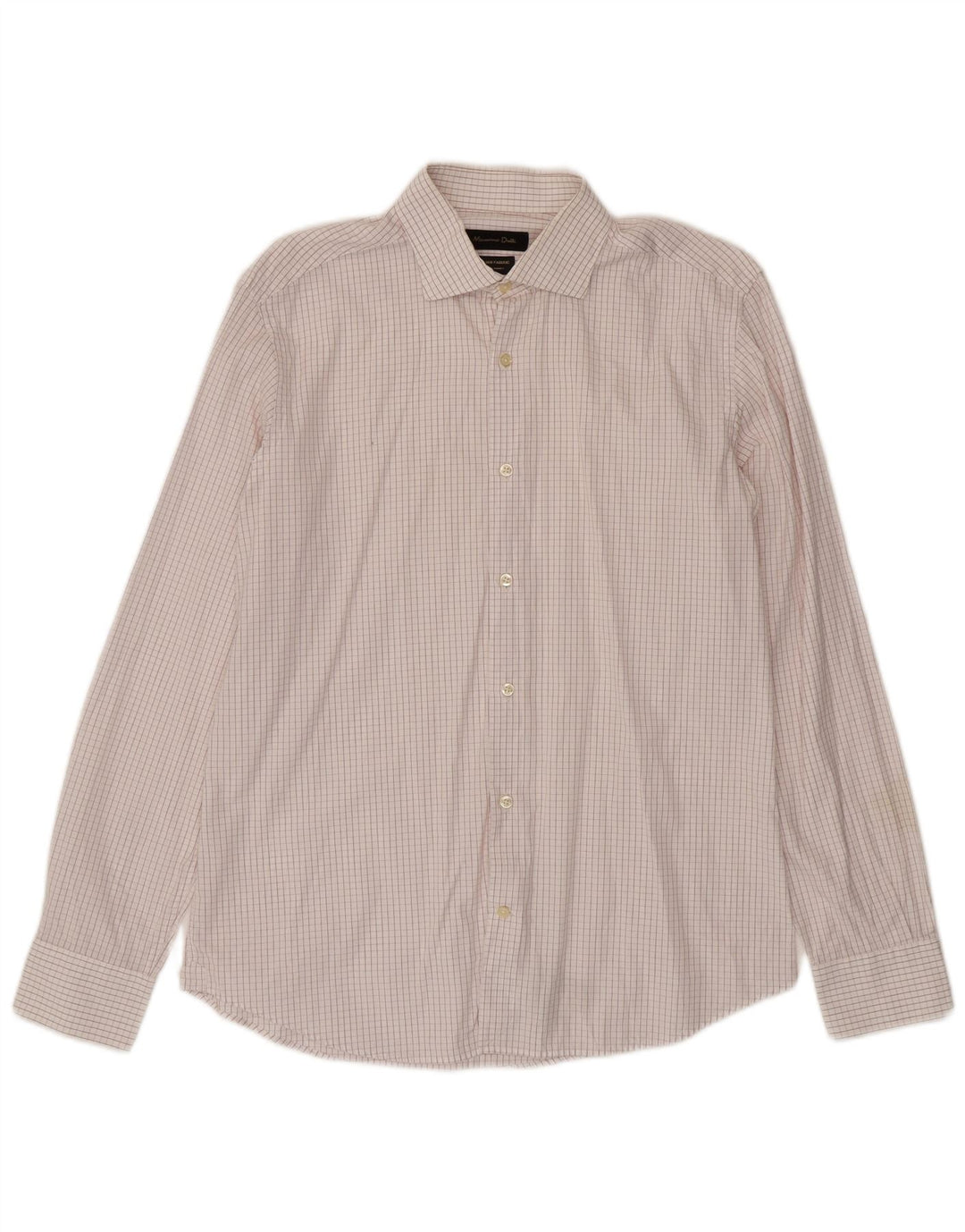 Ανδρικό πουκάμισο Massimo Dutti EU 42 Large White Check Cotton