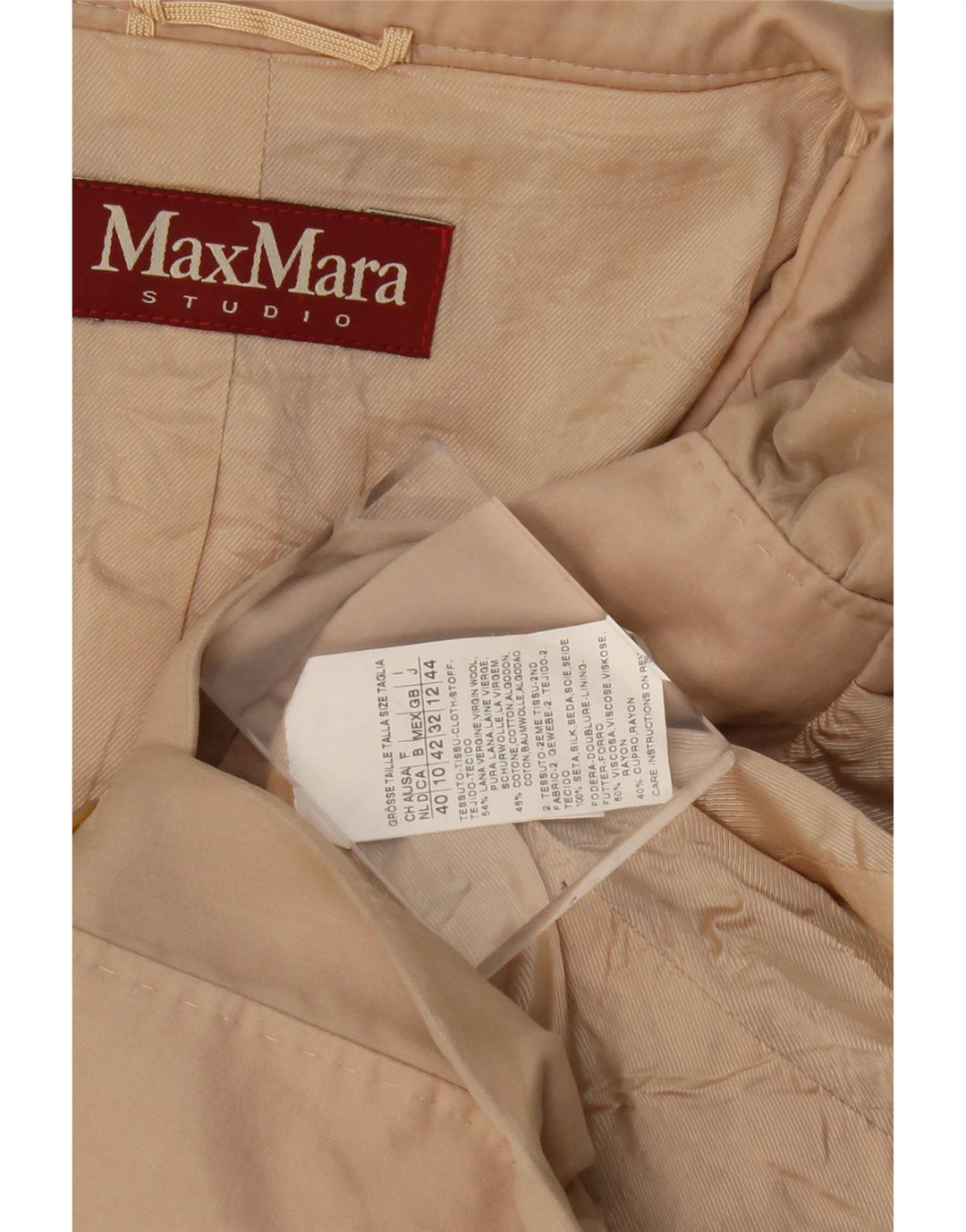 Max Mara Γυναικείο σακάκι σακάκι 3 κουμπιών UK 12 μεσαίο μπεζ μαλλί