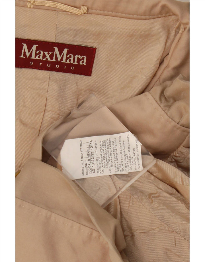 Max Mara Γυναικείο σακάκι σακάκι 3 κουμπιών UK 12 μεσαίο μπεζ μαλλί