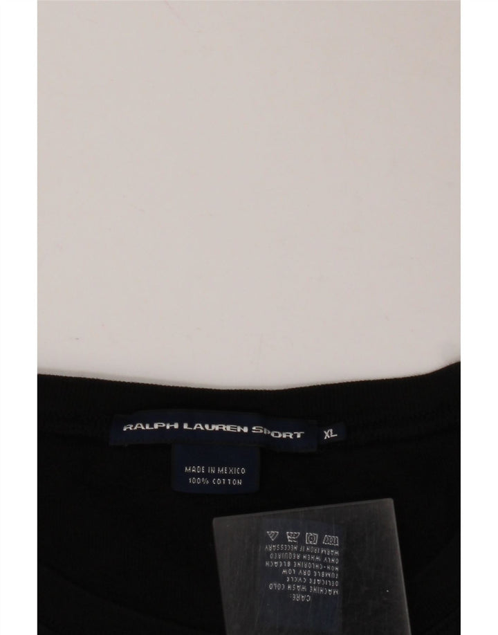 RALPH LAUREN Γυναικείο T-Shirt τοπ UK 18 XL μαύρο βαμβακερό