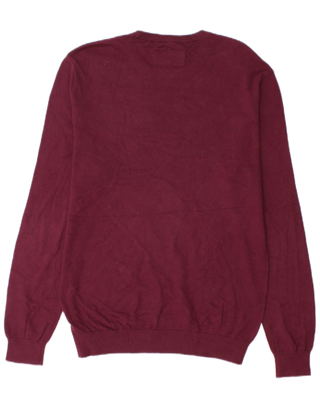 Jack Wills Ανδρικό πουλόβερ με λαιμόκοψη, μεσαίο βαμβακερό μπορντό