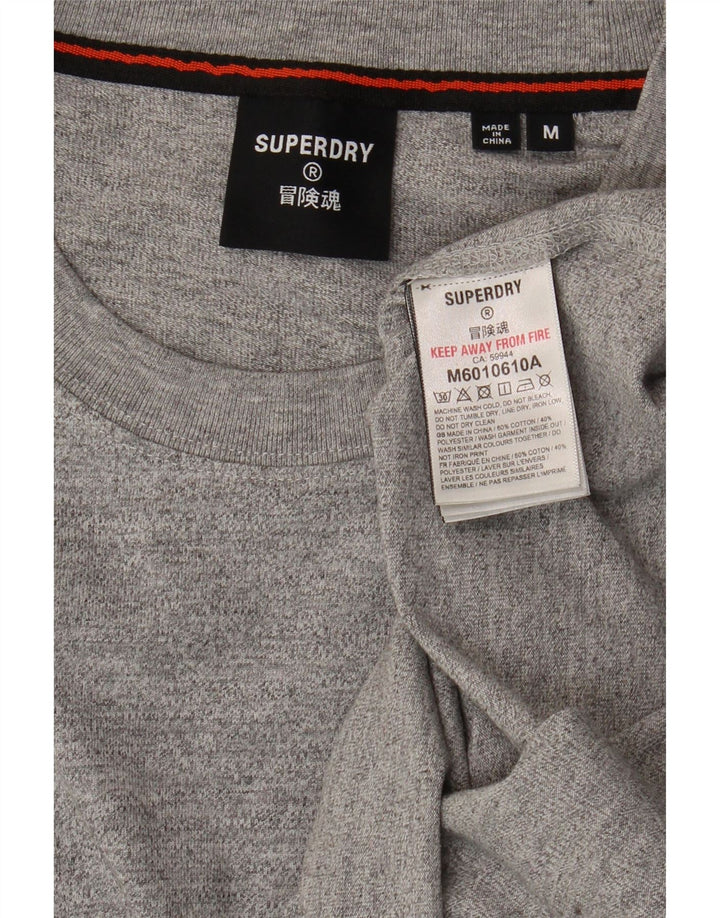 Ανδρικό γραφικό τοπ SUPERDRY Μακρυμάνικο μεσαίο γκρι βαμβακερό