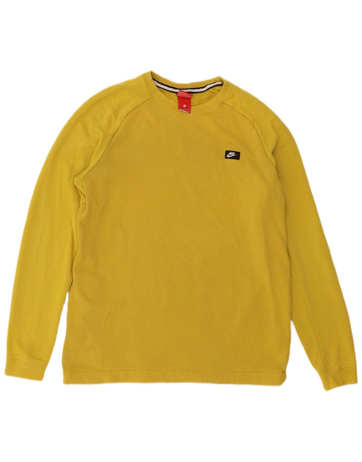 Ανδρικό φούτερ Nike Jumper σε μεγάλο κίτρινο βαμβακερό χρώμα