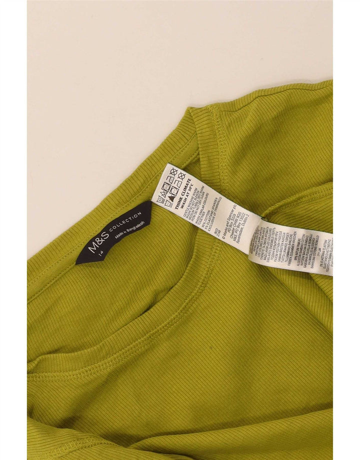 Marks & Spencer Γυναικείο τοπ μακρυμάνικο UK 14 Μεσαίο πράσινο βαμβακερό