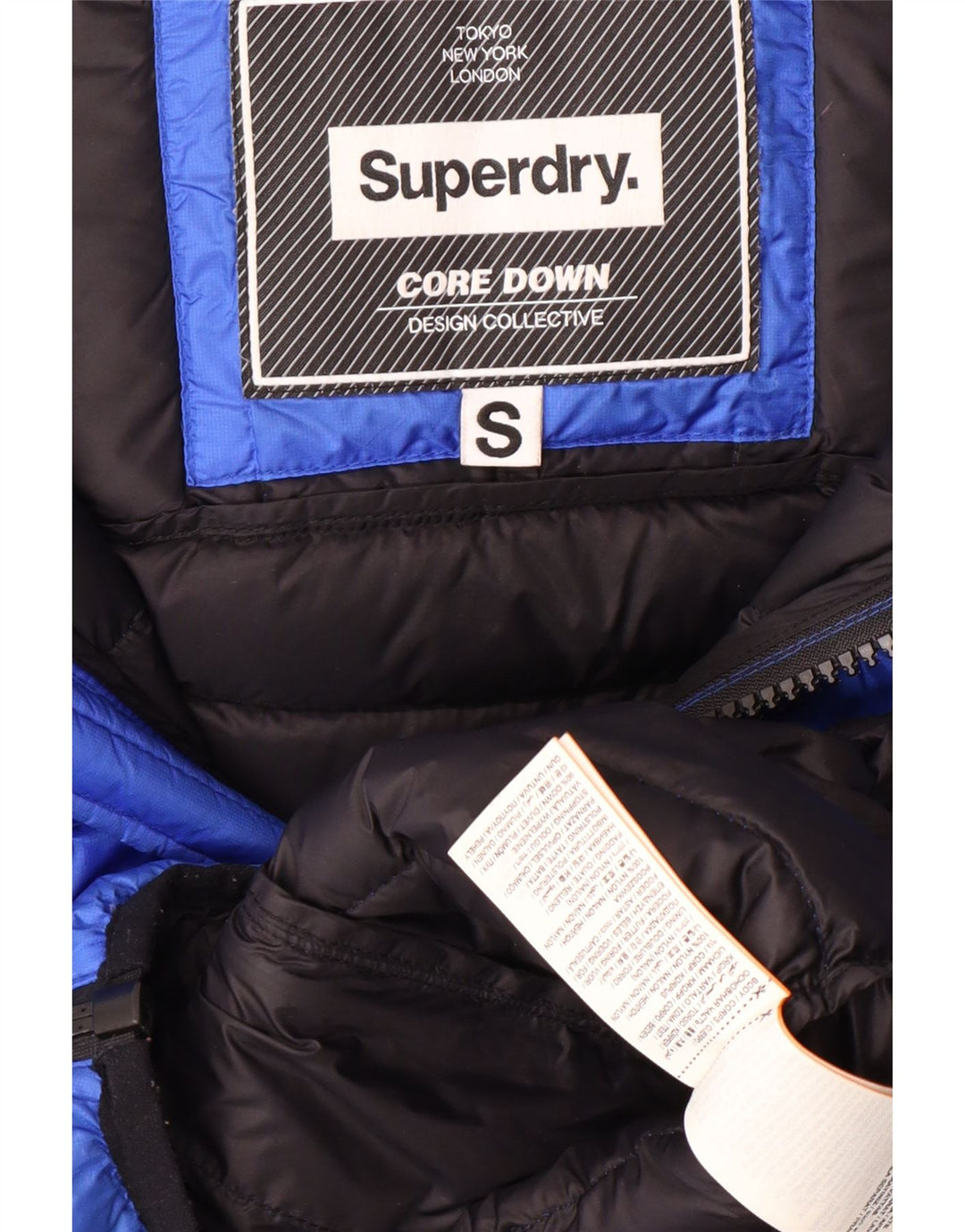 SUPERDRY Ανδρικό μπουφάν με κουκούλα UK 36 Small Blue Nylon