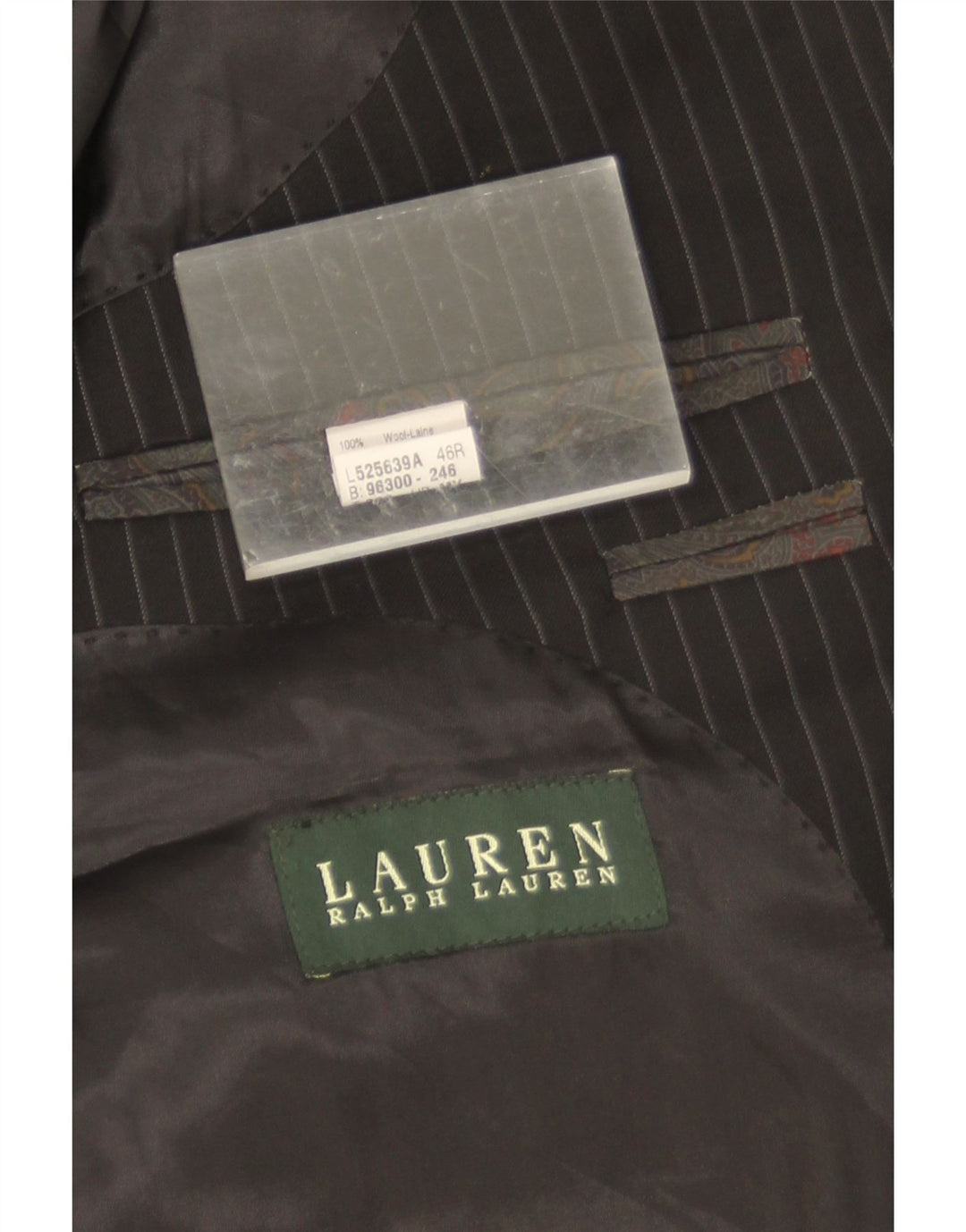 Ralph Lauren Ανδρικό σακάκι με 2 κουμπιά σακάκι UK 46 2XL Μαύρο μαλλί