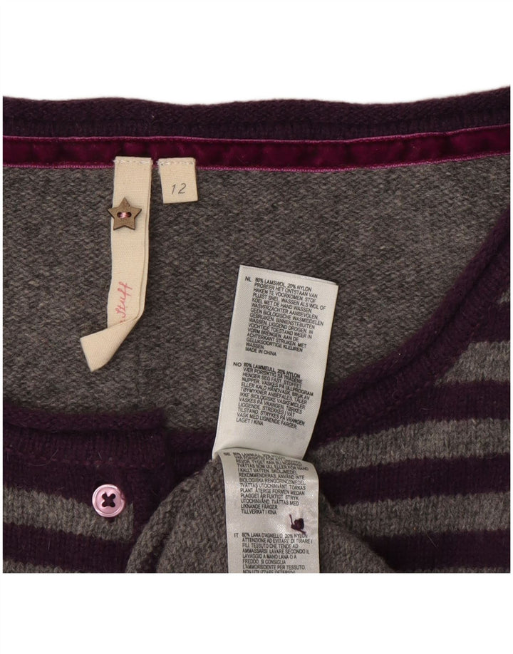 Γυναικεία ζακέτα White Stuff UK 12 Μαλλί μεσαίου γκρι ριγέ