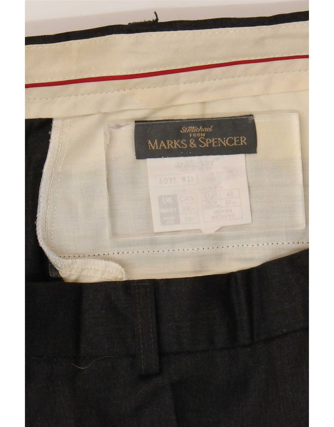Ανδρικό ίσιο παντελόνι Marks & Spencer W38 L31 Μαύρο μάλλινο