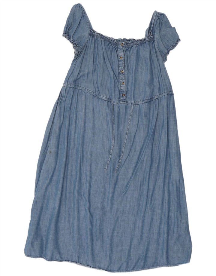 Marks & Spencer Γυναικείο Maxi Φόρεμα UK 16 Large Blue Lyocell