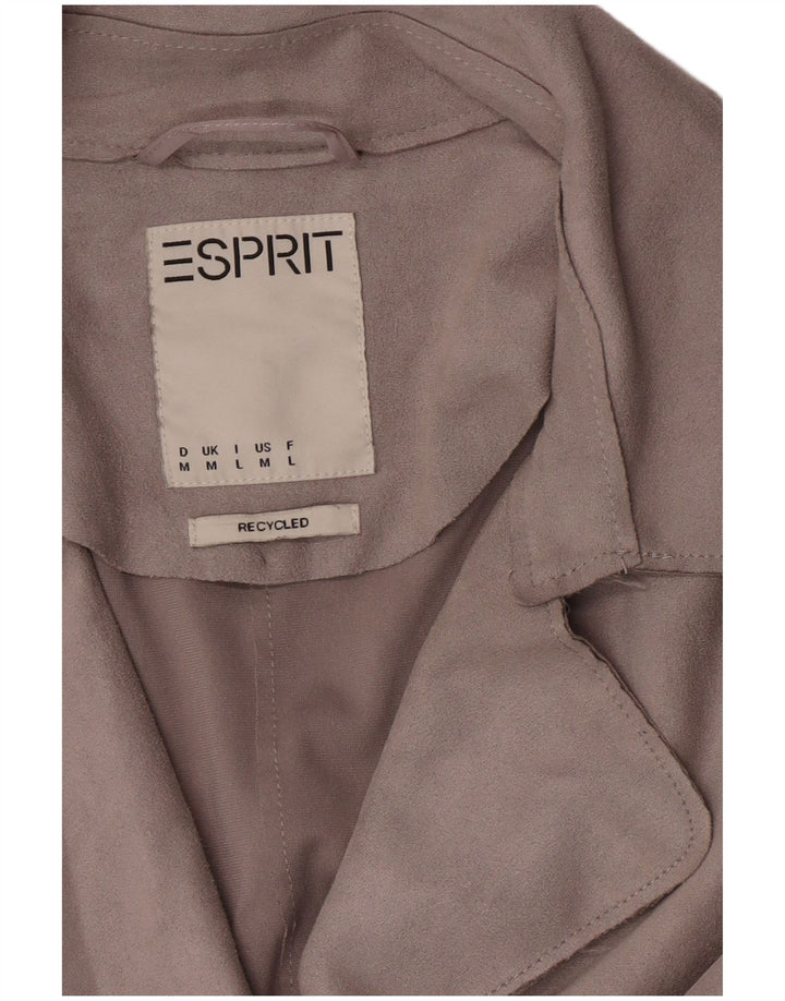 Esprit Γυναικεία Faux Suede Trench Coat UK 14 Medium Grey Polyester