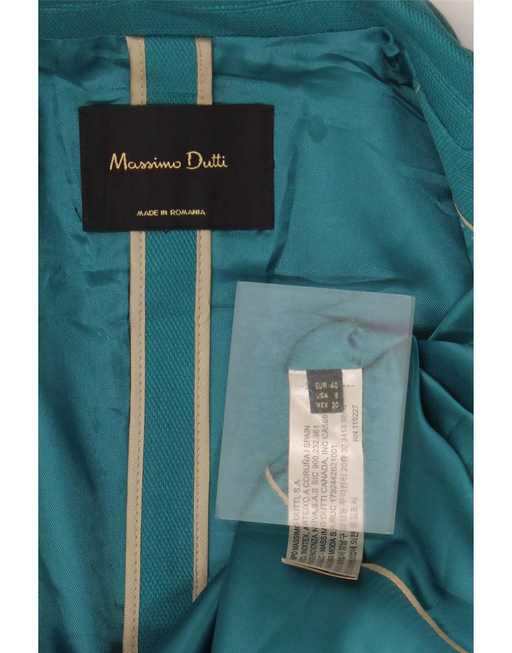 Massimo Dutti Γυναικείο Μπλέιζερ με 1 Κουμπί Μπουφάν EU 40 Μεσαίο Μπλε Βαμβακερό