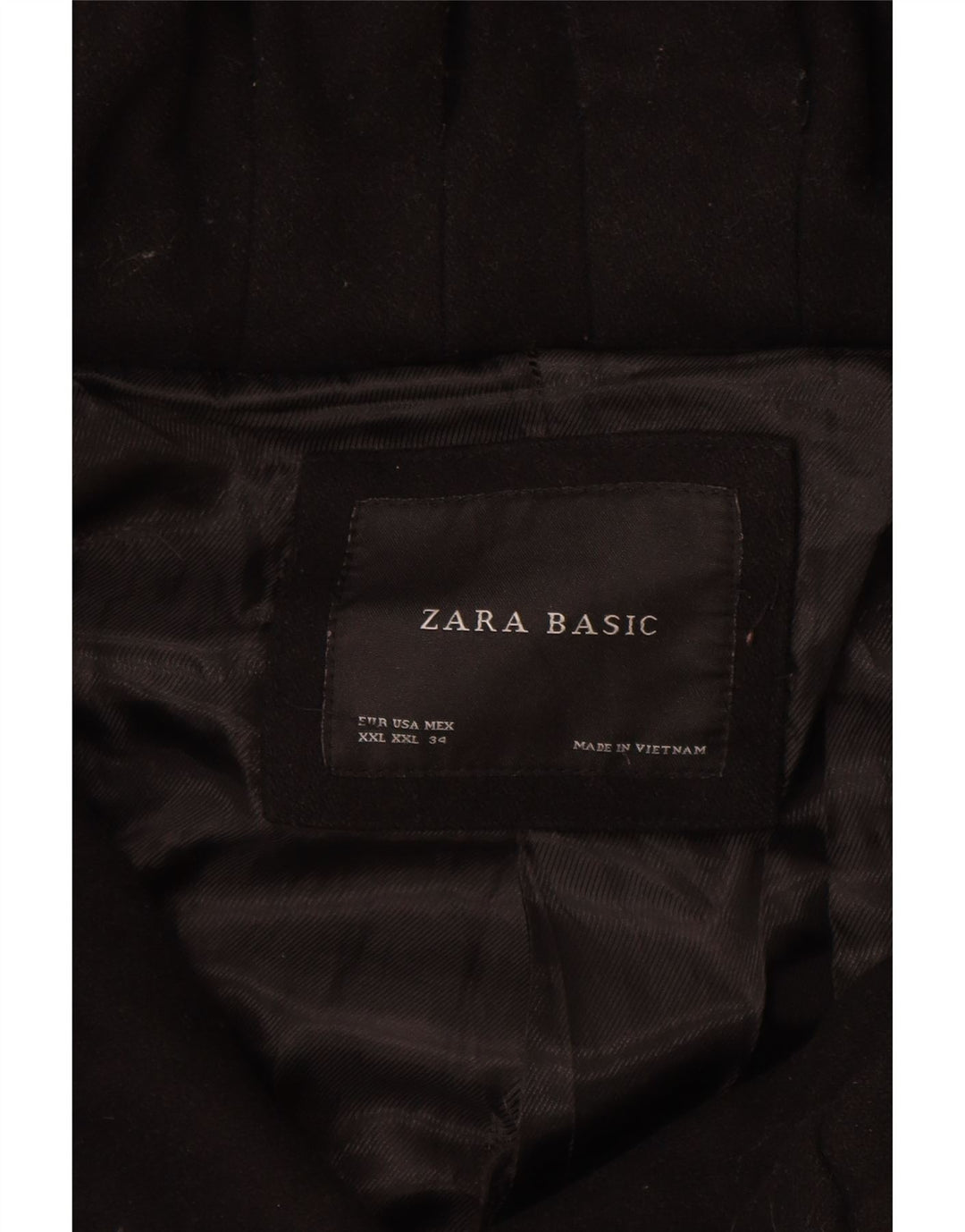Zara Γυναικείο Πανωφόρι UK 20 2XL Μαύρο Μάλλινο