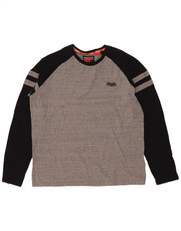 Superdry Ανδρικό μακρυμάνικο μπλουζάκι 2XL γκρι βαμβακερό
