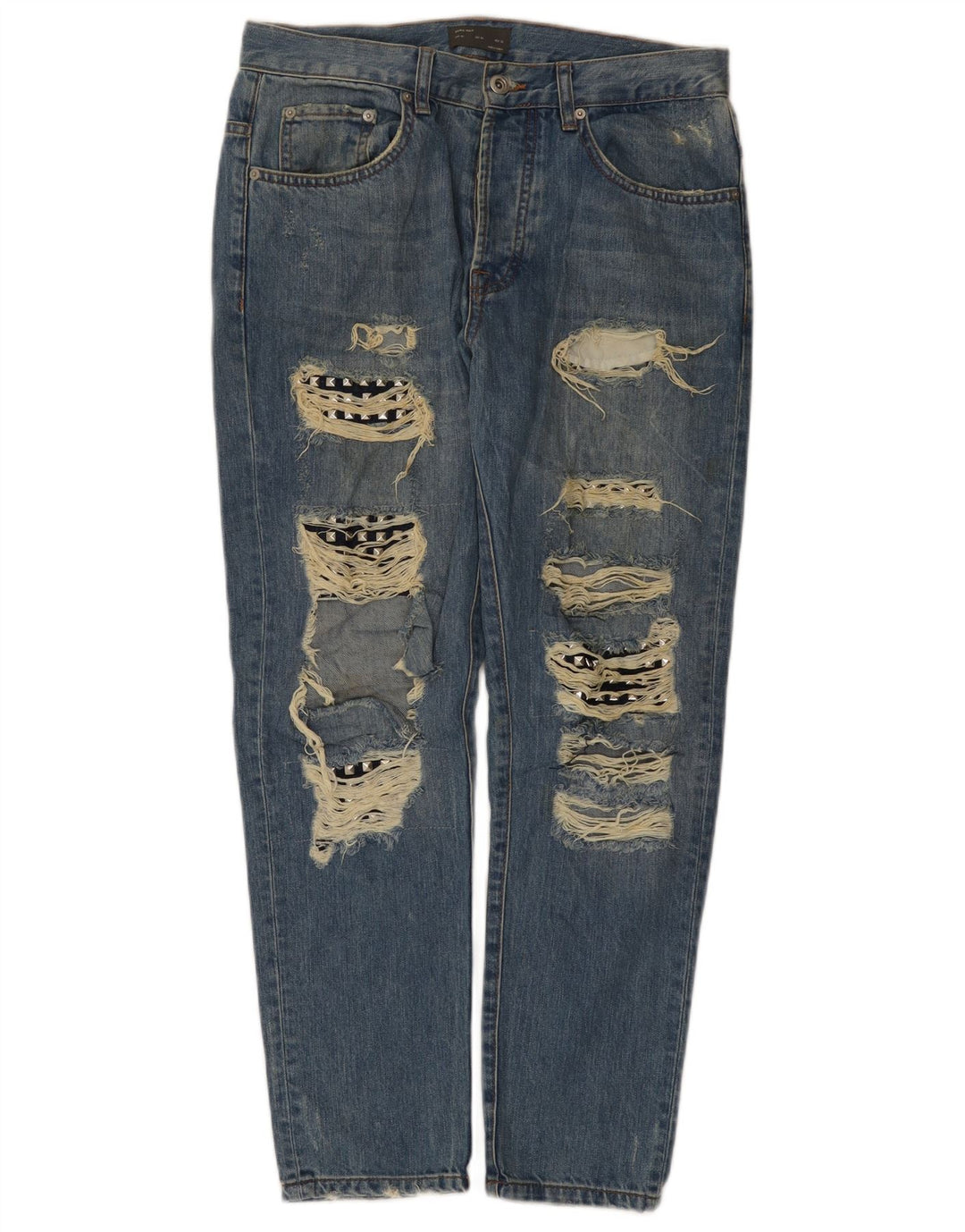 Zara Mens Distressed Slim Jeans EU 40 Medium W31 L28 Blue