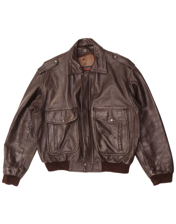Bomb Boogie Ανδρικό Sky Loose Fit Δερμάτινο μπουφάν UK 38 Medium Brown