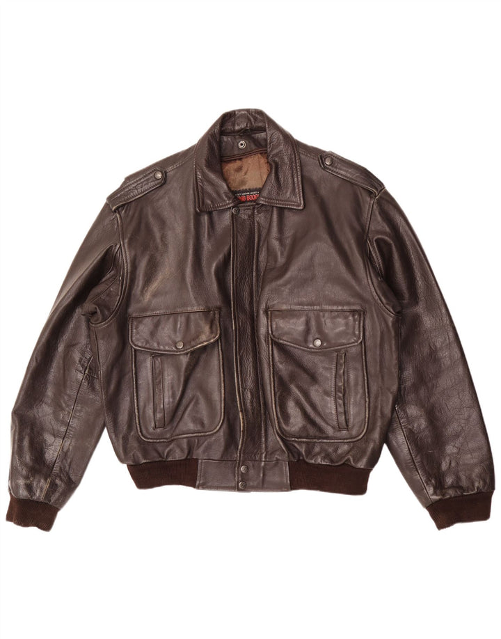 Bomb Boogie Ανδρικό Sky Loose Fit Δερμάτινο μπουφάν UK 38 Medium Brown