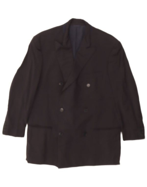 CERRUTI 1881 Mens Double Breasted Blazer Jacket UK 40 Large Black Wool