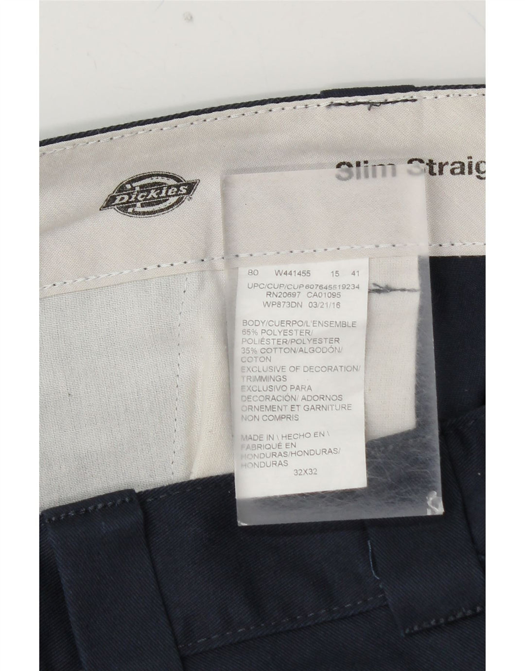 DICKIES Ανδρικό ίσιο παντελόνι Chino W32 L32 Navy Blue Polyester