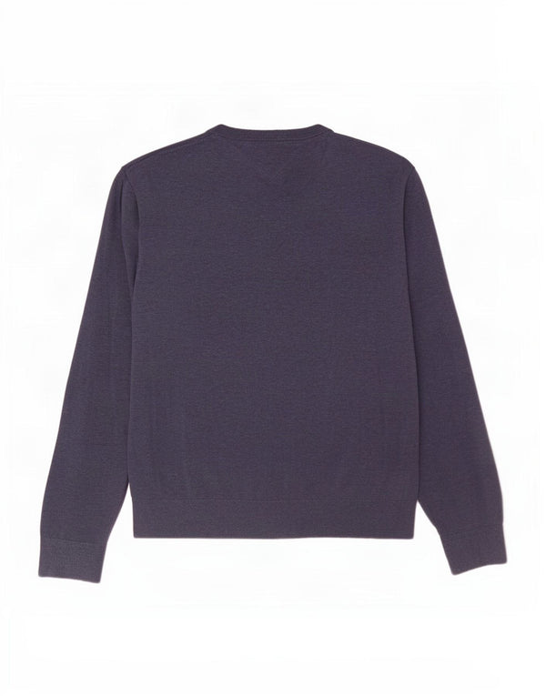 Ανδρικό πουλόβερ Tommy Hilfiger με V λαιμόκοψη 3XL Μπλε βαμβακερό