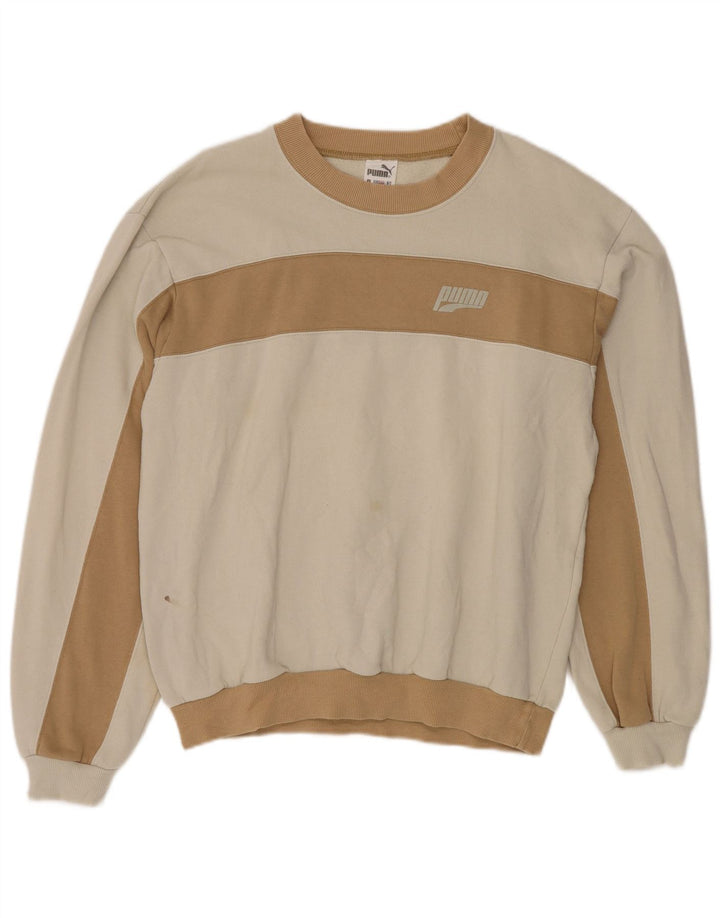 Ανδρικό φούτερ PUMA Jumper σε μεγάλο λευκό χρώμα, βαμβακερό