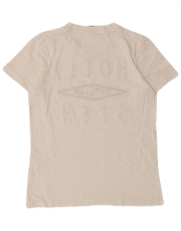 Ανδρικό γραφικό μπλουζάκι Hollister Top Small White