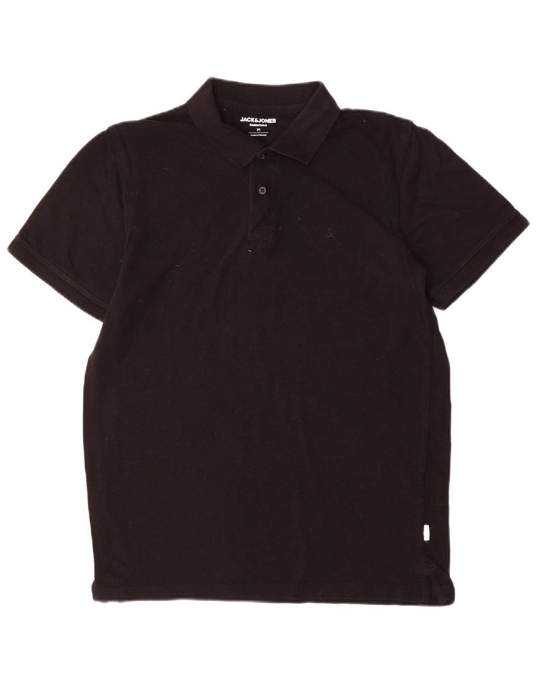 Ανδρικό μπλουζάκι πόλο Jack & Jones, μεσαίο μαύρο βαμβακερό