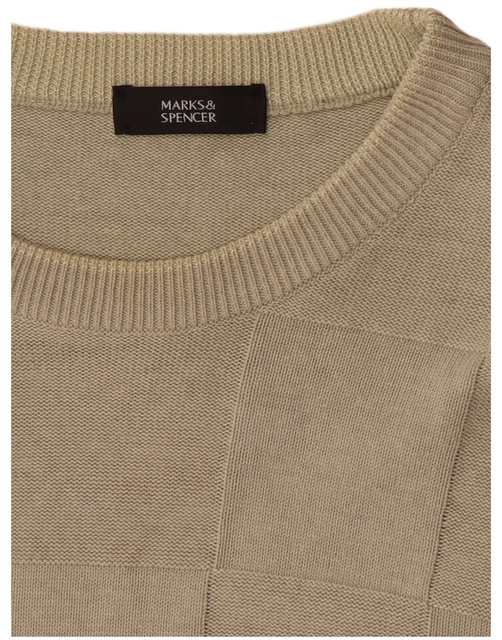 Marks & Spencer Ανδρικό πουλόβερ με λαιμόκοψη μεγάλο μπεζ