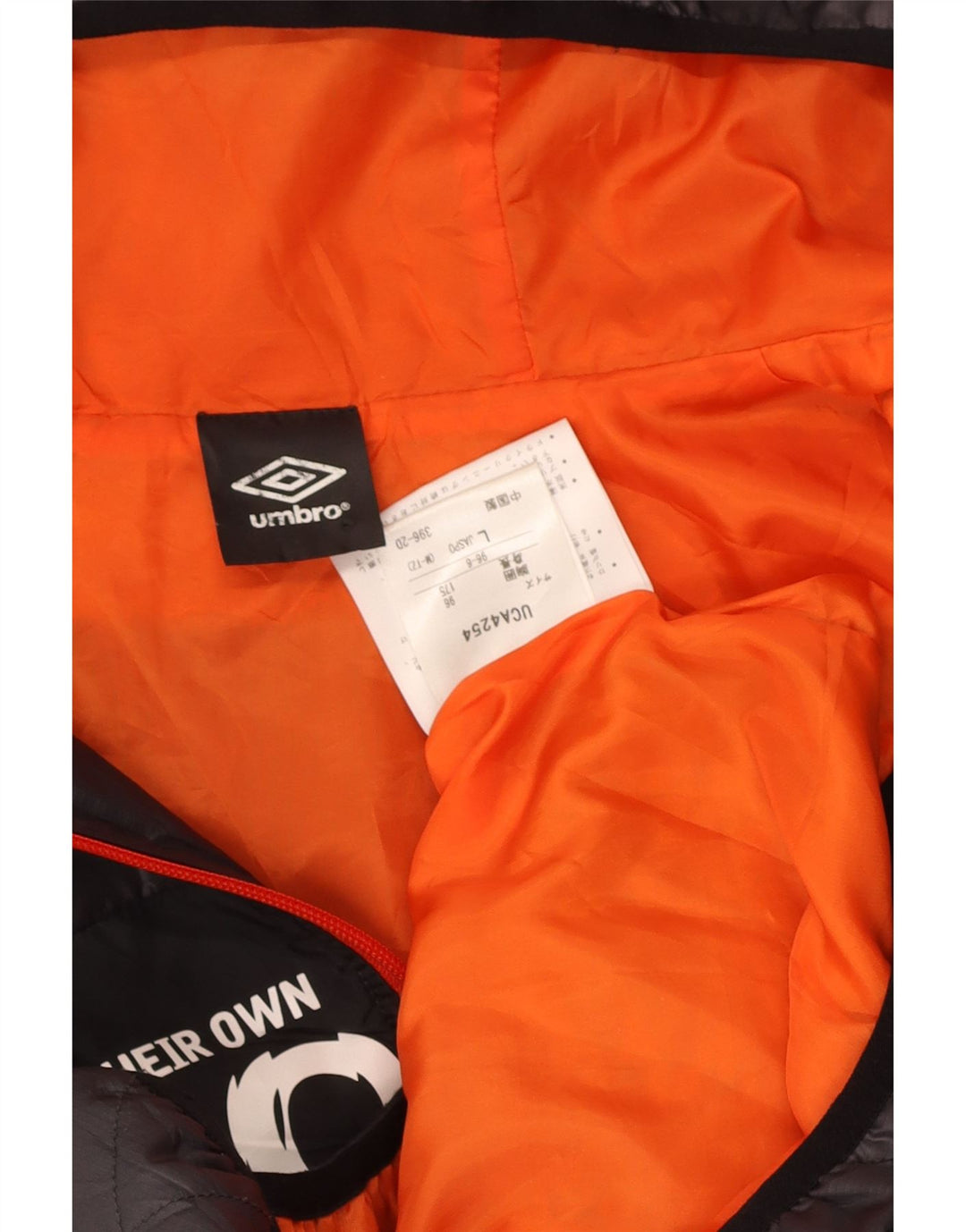 UMBRO Mens Graphic Hooded Padded Jacket UK 40 Large Black