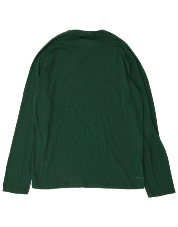 Adidas Mens Climalite Graphic Top Μακρύ μανίκι μεγάλο πράσινο βαμβακερό
