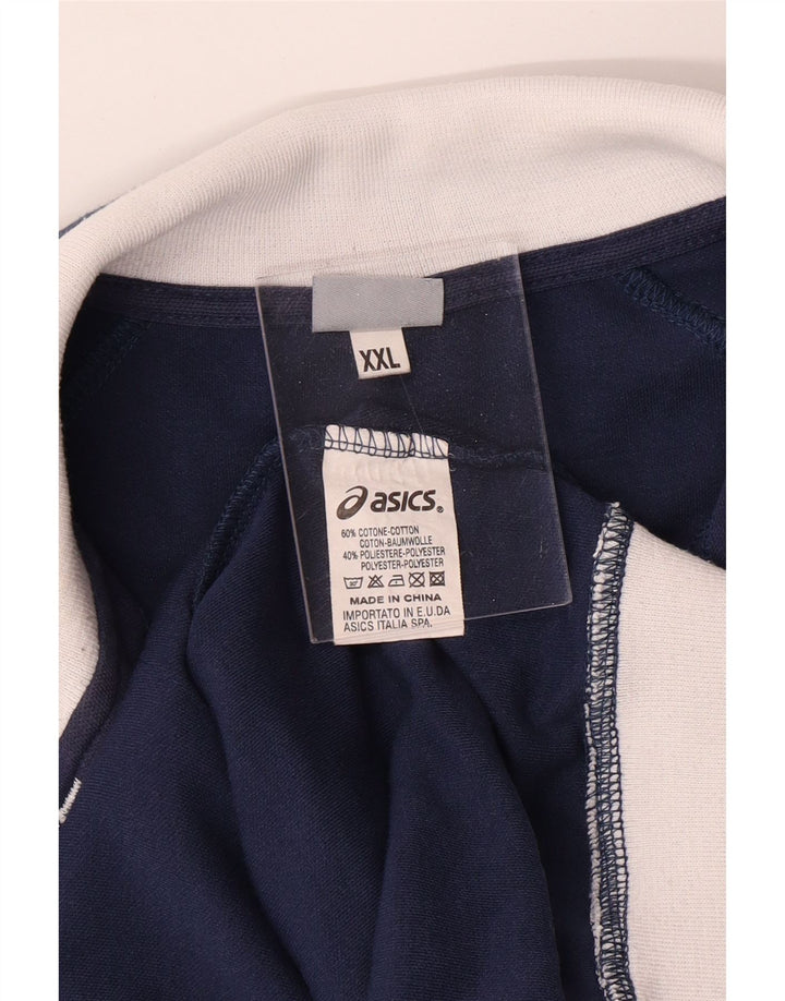 Ανδρική αθλητική φόρμα ASICS Top Jacket 2XL Navy Blue Colourblock Βαμβακερό