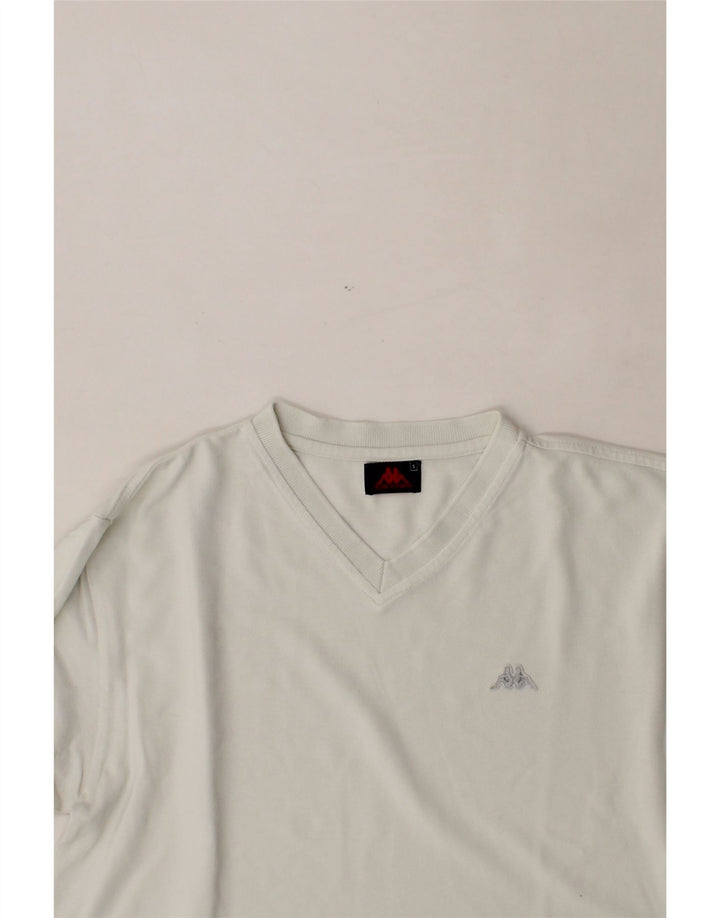 KAPPA Mens T-Shirt Top Small White Cotton Vintage Kappa and Second-Hand Kappa from Messina Hembry 