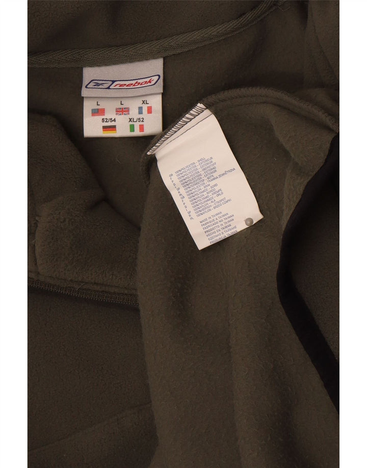 Reebok Ανδρικό φερμουάρ Fleece Jumper Μεγάλο Χακί Πολυεστέρας