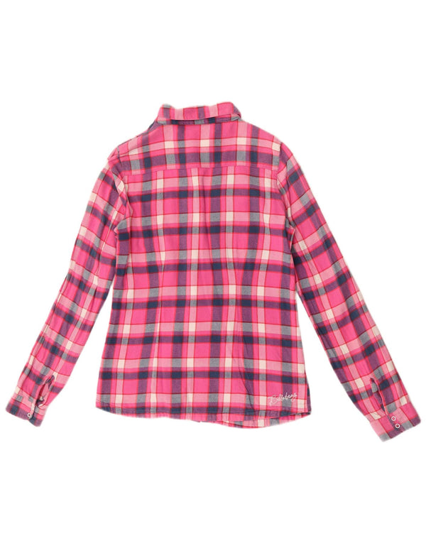 Billabong γυναικείο φανελένιο πουκάμισο UK 10 Small Pink Check Cotton